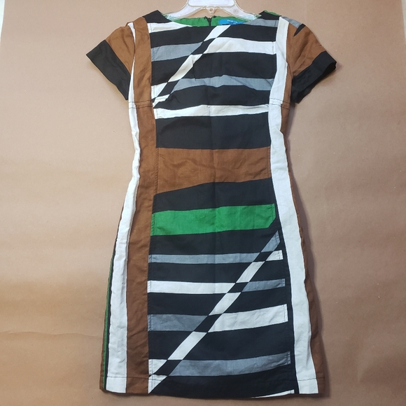 Derek Lam Dresses & Skirts - Derek Lam Geometric Color Block Linen Dress Size 2